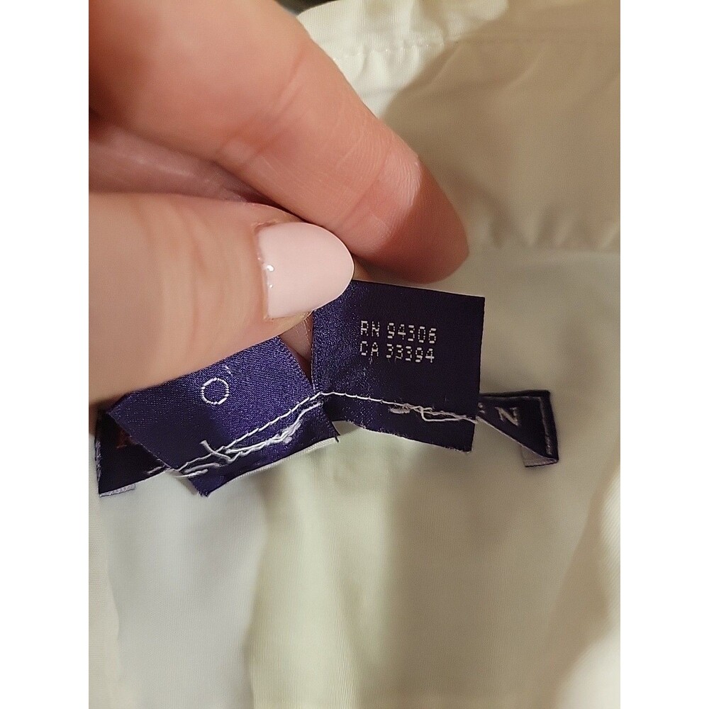 Ralph Lauren Purple Label Collection White Cotton French Cuff Shirt Womens 12 - Picture 12 of 13